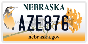 AZE876  license plate in NE