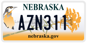 AZN311 license plate in Nebraska