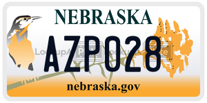 AZP028  license plate in NE