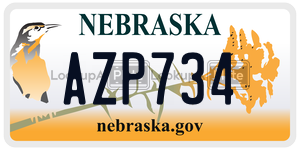 AZP734  license plate in NE