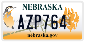 AZP764 license plate in Nebraska