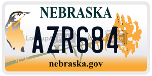 AZR684  license plate in NE