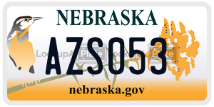 AZS053  license plate in NE