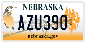 AZU390  license plate in NE
