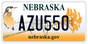 AZU550  license plate in NE