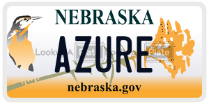AZURE license plate in Nebraska