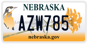 AZW785  license plate in NE
