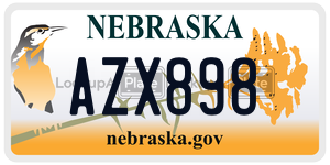AZX898 license plate in Nebraska