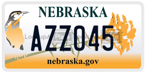 AZZ045 license plate in Nebraska