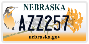 AZZ257  license plate in NE