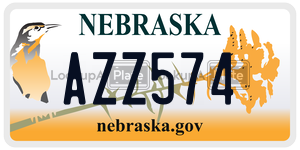 AZZ574  license plate in NE