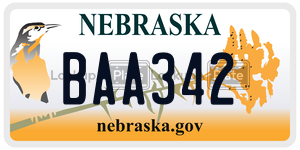 BAA342  license plate in NE