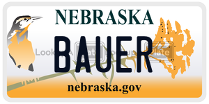 BAUER  license plate in NE