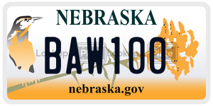 BAW100  license plate in NE