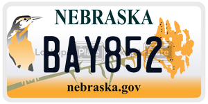 BAY852 license plate in Nebraska