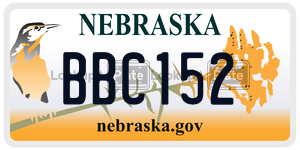 BBC152  license plate in NE