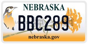 BBC289  license plate in NE