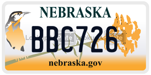 BBC726  license plate in NE