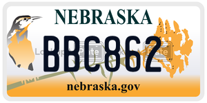 BBC862  license plate in NE