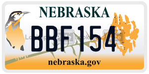 BBF154 license plate in Nebraska