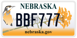 BBF777  license plate in NE