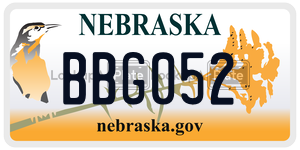 BBG052 license plate in Nebraska