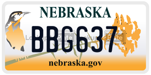 BBG637 license plate in Nebraska