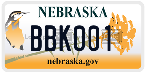 BBK001 license plate in Nebraska