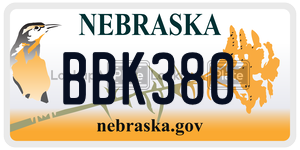 BBK380  license plate in NE