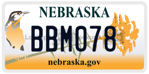 BBM078  license plate in NE