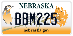 BBM225 license plate in Nebraska