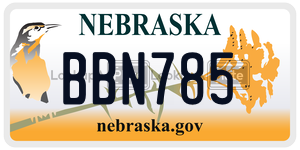 BBN785  license plate in NE