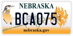 BCA075  license plate in NE