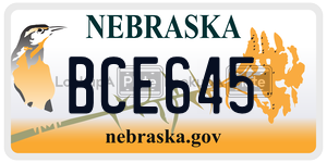 BCE645  license plate in NE