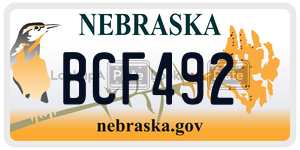 BCF492 license plate in Nebraska