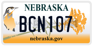 BCN107 license plate in Nebraska
