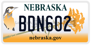 BDN602  license plate in NE
