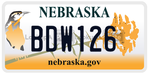BDW126  license plate in NE