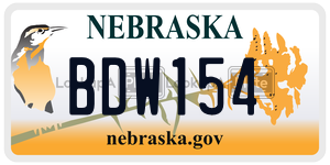 BDW154  license plate in NE