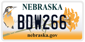 BDW266  license plate in NE