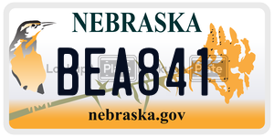 BEA841  license plate in NE