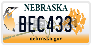 BEC433  license plate in NE