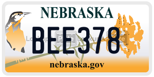 BEE378  license plate in NE