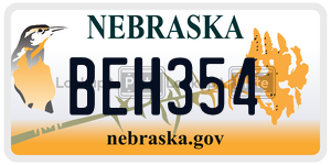 BEH354  license plate in NE