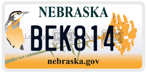 BEK814  license plate in NE