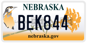 BEK844  license plate in NE