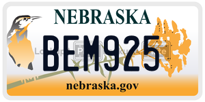 BEM925  license plate in NE