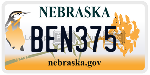 BEN375  license plate in NE