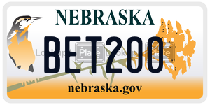 BET200  license plate in NE