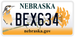 BEX634  license plate in NE
